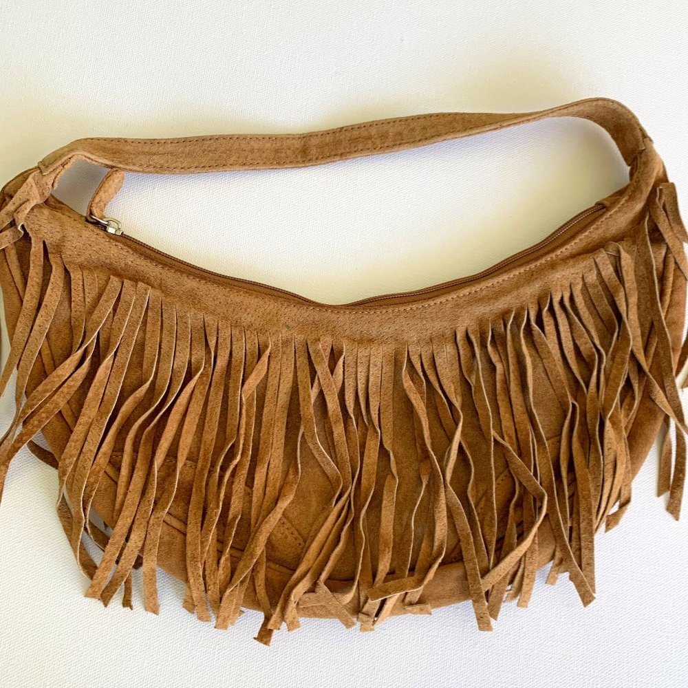 Wilson Tan Suede Women's Purse with Fringe